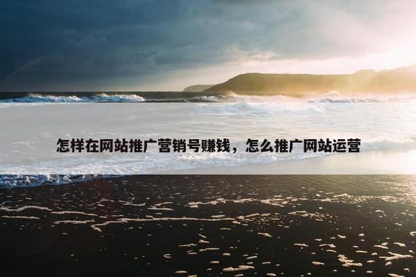 怎样在网站推广营销号赚钱，怎么推广网站运营