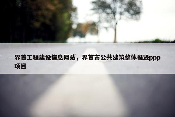 界首工程建设信息网站，界首市公共建筑整体推进ppp项目
