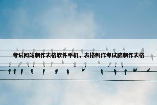 考试网站制作表格软件手机，表格制作考试脑制作表格