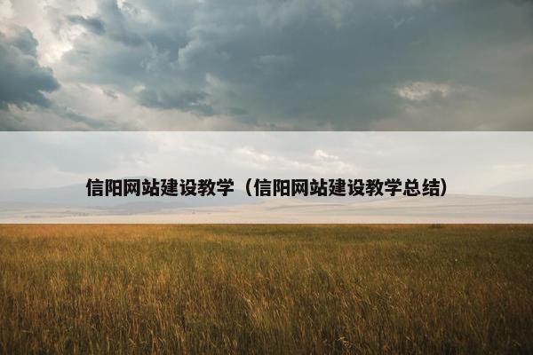 信阳网站建设教学（信阳网站建设教学总结）
