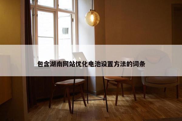 包含湖南网站优化电池设置方法的词条
