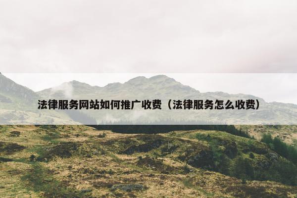 法律服务网站如何推广收费（法律服务怎么收费）