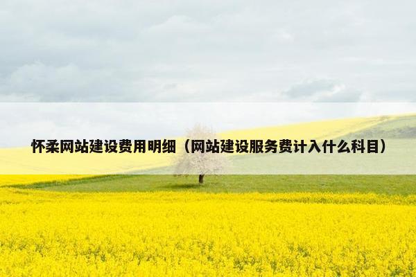 怀柔网站建设费用明细（网站建设服务费计入什么科目）