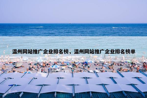 温州网站推广企业排名榜，温州网站推广企业排名榜单