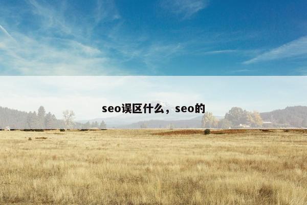 seo误区什么，seo的