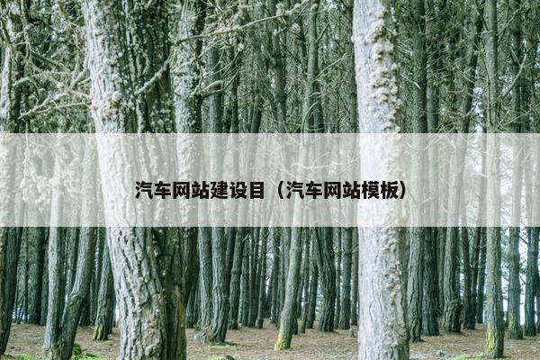 汽车网站建设目（汽车网站模板）