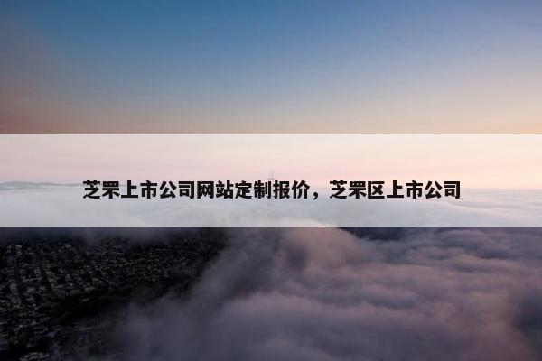 芝罘上市公司网站定制报价，芝罘区上市公司