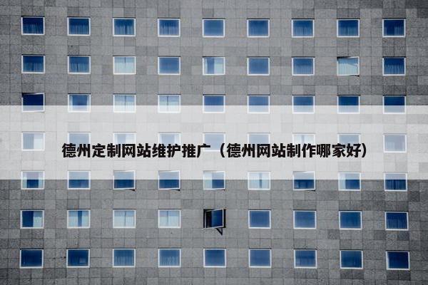 德州定制网站维护推广（德州网站制作哪家好）