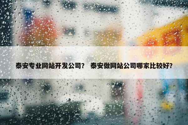 泰安专业网站开发公司？ 泰安做网站公司哪家比较好？