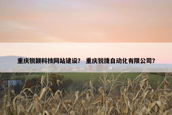 重庆锐颖科技网站建设？ 重庆锐捷自动化有限公司？