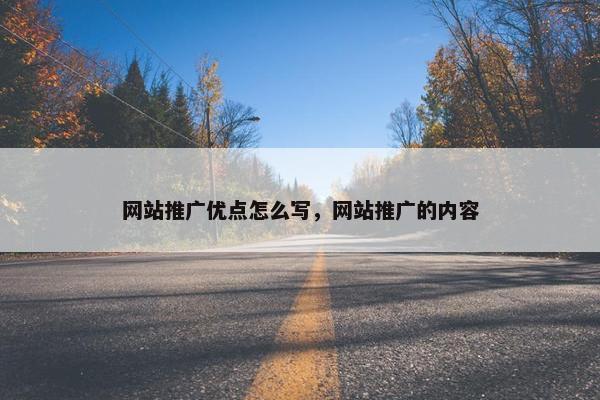 网站推广优点怎么写，网站推广的内容