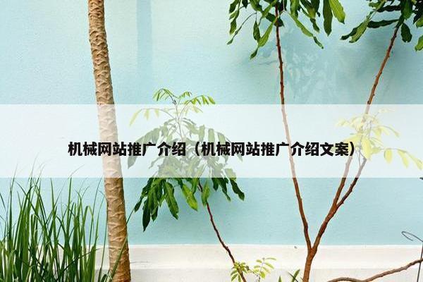 机械网站推广介绍（机械网站推广介绍文案）