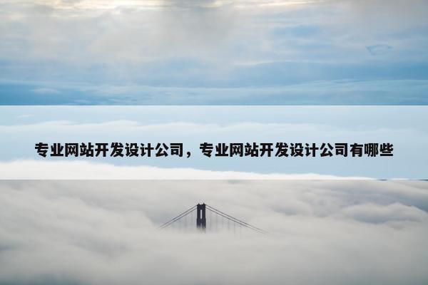 专业网站开发设计公司，专业网站开发设计公司有哪些