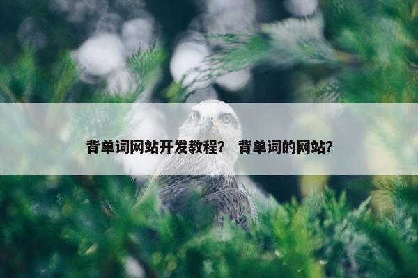 背单词网站开发教程？ 背单词的网站？