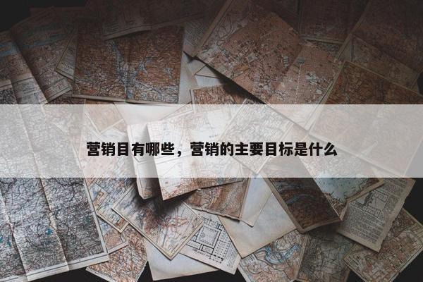 营销目有哪些，营销的主要目标是什么