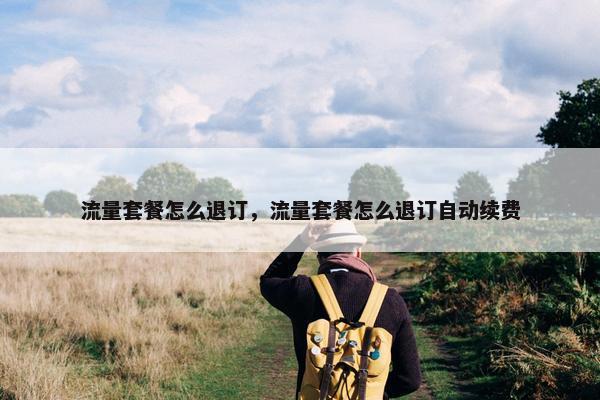 流量套餐怎么退订，流量套餐怎么退订自动续费