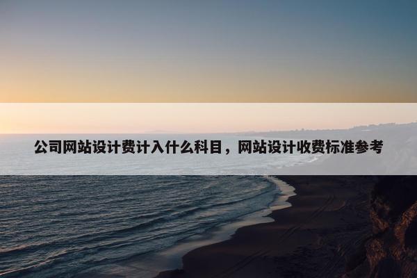 公司网站设计费计入什么科目，网站设计收费标准参考