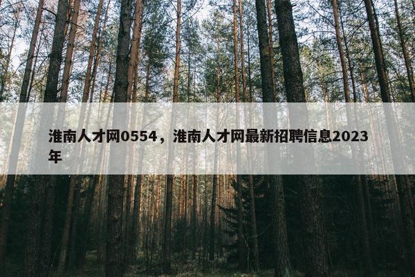 淮南人才网0554，淮南人才网最新招聘信息2023年
