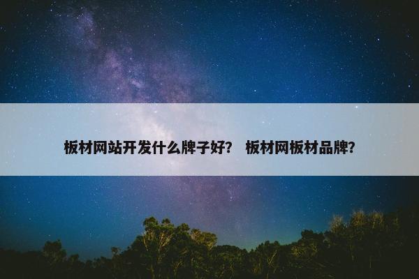 板材网站开发什么牌子好？ 板材网板材品牌？
