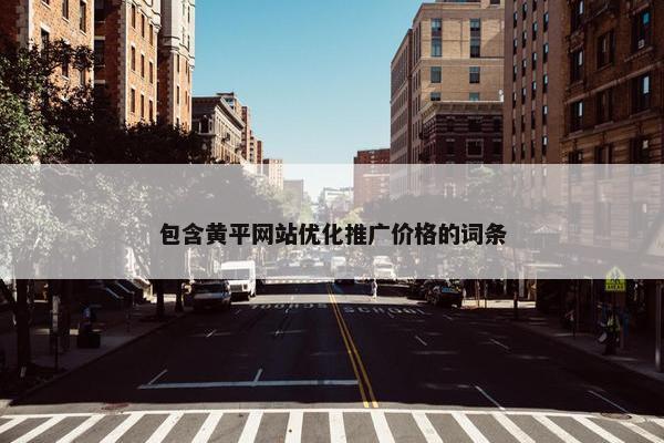 包含黄平网站优化推广价格的词条