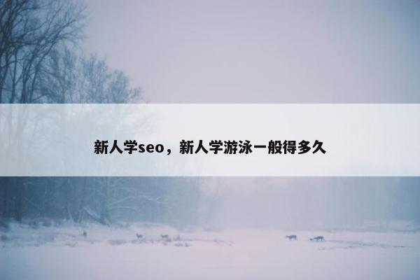 新人学seo，新人学游泳一般得多久
