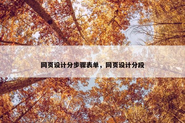 网页设计分步骤表单，网页设计分段