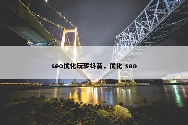 seo优化玩转抖音，优化 seo
