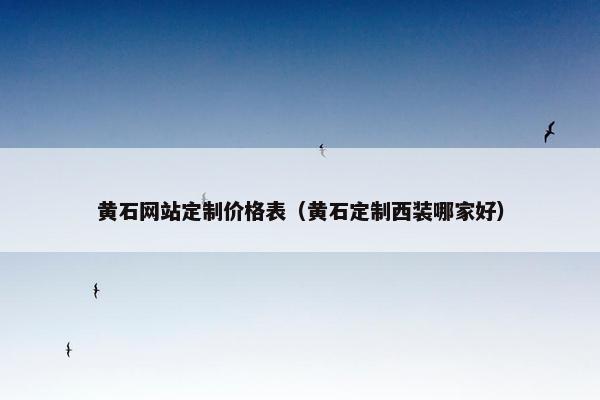黄石网站定制价格表（黄石定制西装哪家好）