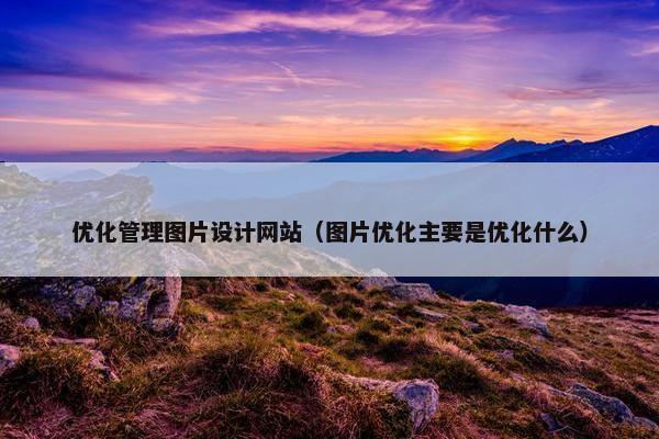 优化管理图片设计网站（图片优化主要是优化什么）
