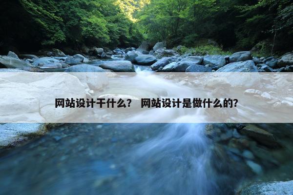 网站设计干什么？ 网站设计是做什么的？