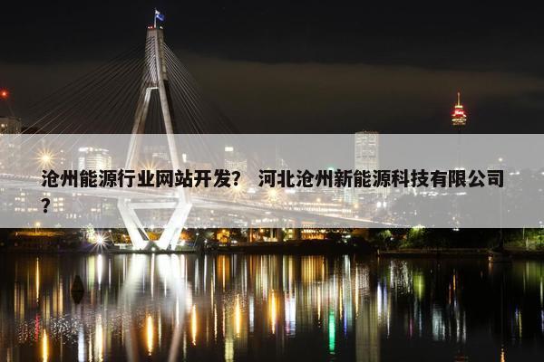 沧州能源行业网站开发？ 河北沧州新能源科技有限公司？