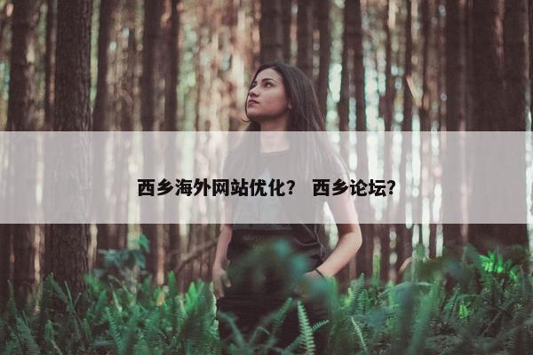 西乡海外网站优化？ 西乡论坛？