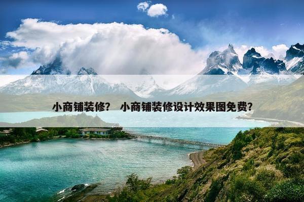 小商铺装修？ 小商铺装修设计效果图免费？