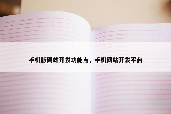 手机版网站开发功能点，手机网站开发平台