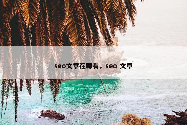 seo文章在哪看，seo 文章