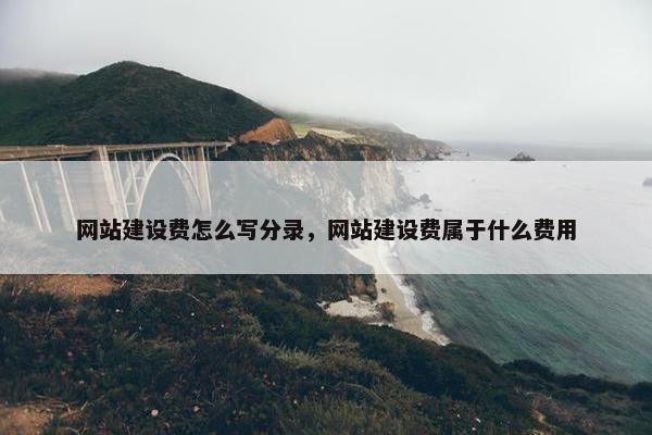 网站建设费怎么写分录，网站建设费属于什么费用
