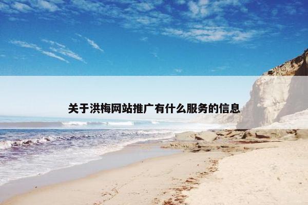 关于洪梅网站推广有什么服务的信息