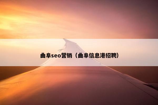 曲阜seo营销（曲阜信息港招聘）