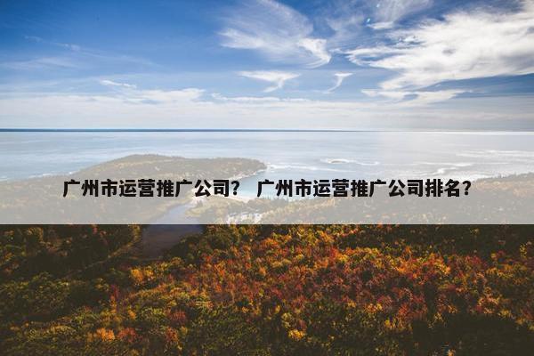 广州市运营推广公司？ 广州市运营推广公司排名？