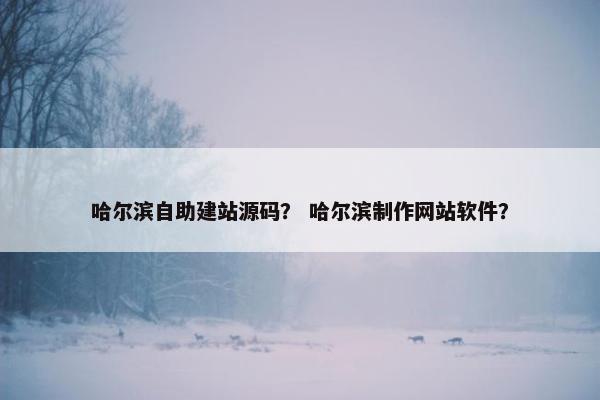 哈尔滨自助建站源码？ 哈尔滨制作网站软件？