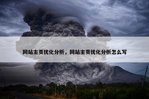 网站主页优化分析，网站主页优化分析怎么写