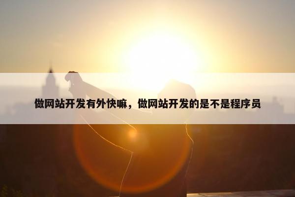 做网站开发有外快嘛，做网站开发的是不是程序员
