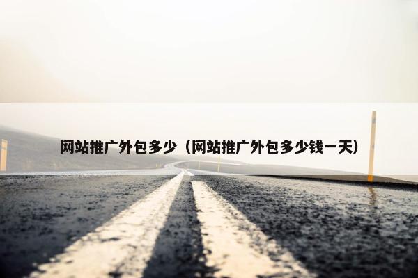 网站推广外包多少（网站推广外包多少钱一天）