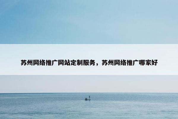 苏州网络推广网站定制服务，苏州网络推广哪家好