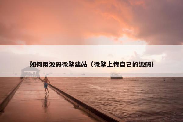 如何用源码微擎建站（微擎上传自己的源码）