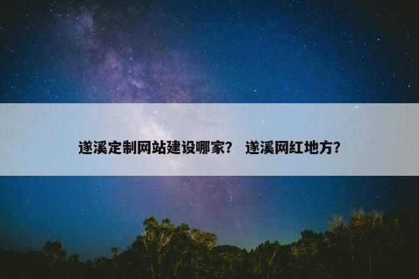 遂溪定制网站建设哪家？ 遂溪网红地方？