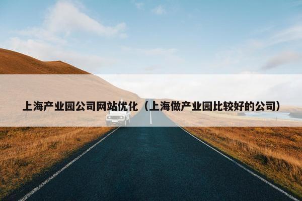 上海产业园公司网站优化（上海做产业园比较好的公司）