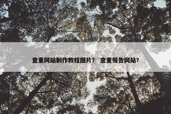 查重网站制作教程图片？ 查重报告网站？