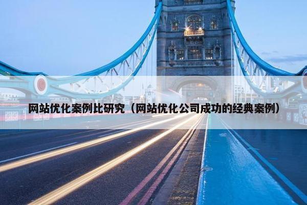 网站优化案例比研究（网站优化公司成功的经典案例）