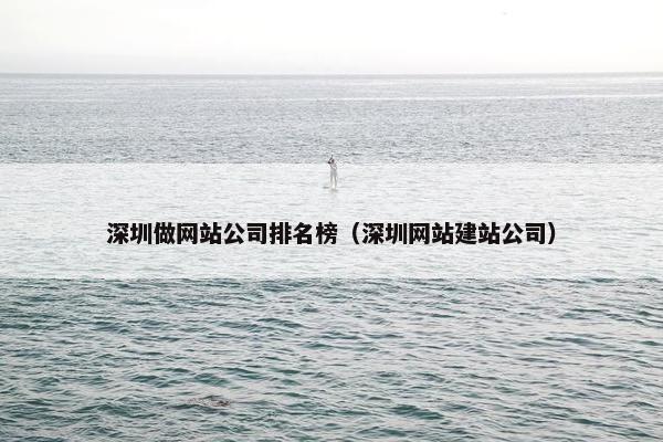 深圳做网站公司排名榜（深圳网站建站公司）